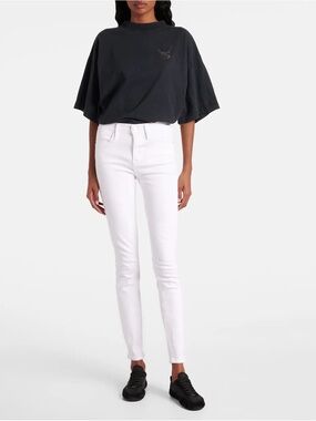 Frame White High-Rise Skinny Jeans Euro Chic